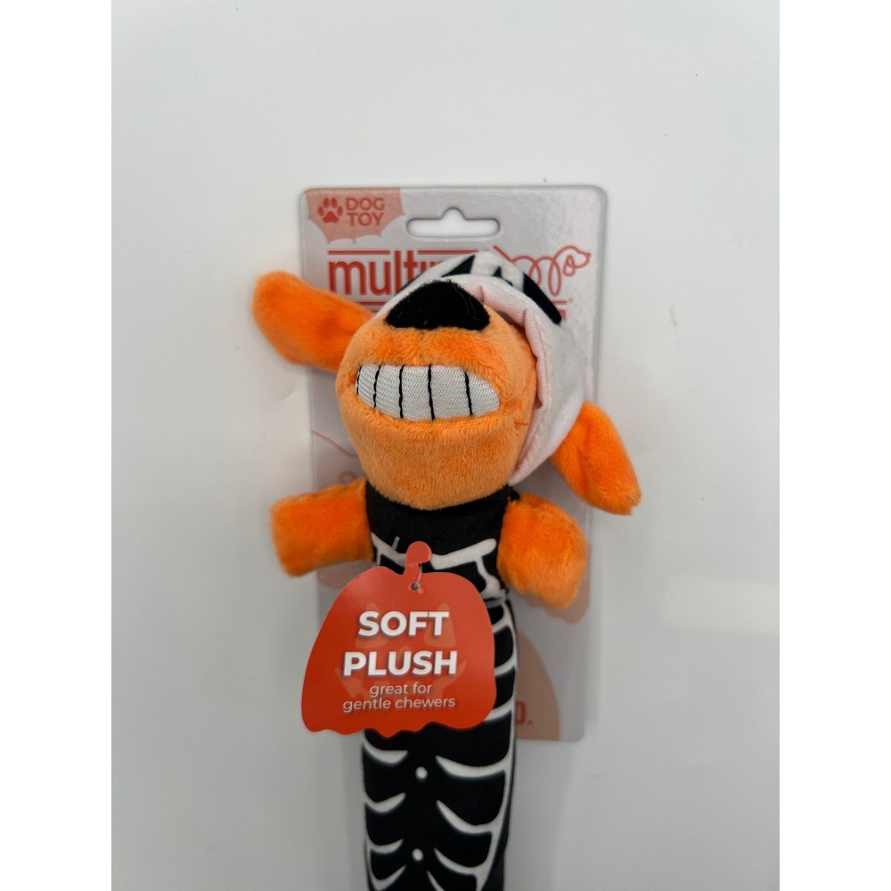 Multipet Loofa Dog Skeleton Halloween Squeaky Plush Dog Toy 12 Inch 71482
